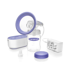 Lansinoh Compact Single Electric Breast Pump for Breastfeeding Moms, Portable, Includes Baby Bottle to Collect Breastmilk for Baby