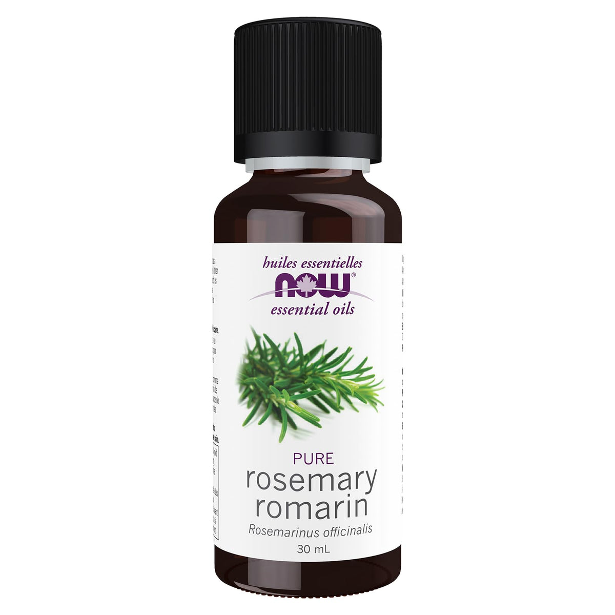 NOW Essential Oils, Rosemary Oil, Purifying Aromatherapy Scent, Steam Distilled, 100% Pure, Vegan, Child Resistant Cap, 30mL