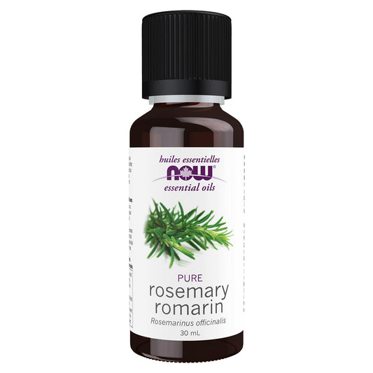 NOW Essential Oils, Rosemary Oil, Purifying Aromatherapy Scent, Steam Distilled, 100% Pure, Vegan, Child Resistant Cap, 30mL