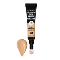 Revlon ColorStay Skin Awaken 5-in-1 Concealer, Lightweight, Creamy Longlasting Face Makeup with Caffeine & Vitamin C, For Imperfections, Dark Circles & Redness, 030 Light Medium, 0.27 fl oz/ 8ml