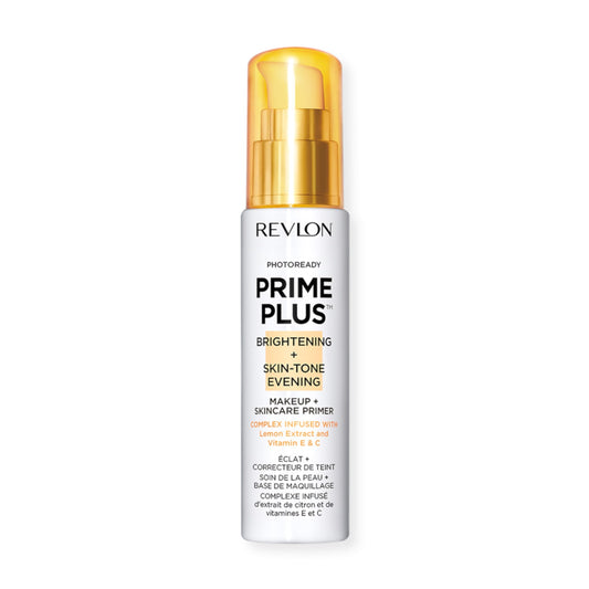 Revlon Face Primer, PhotoReady Prime Plus Face Makeup for All Skin Types, Blurs & Fills in Fine Lines, Infused with Vitamin C and Lactic Acid, Brightening & Skin Tone Evening, 1 Oz/ 30ml