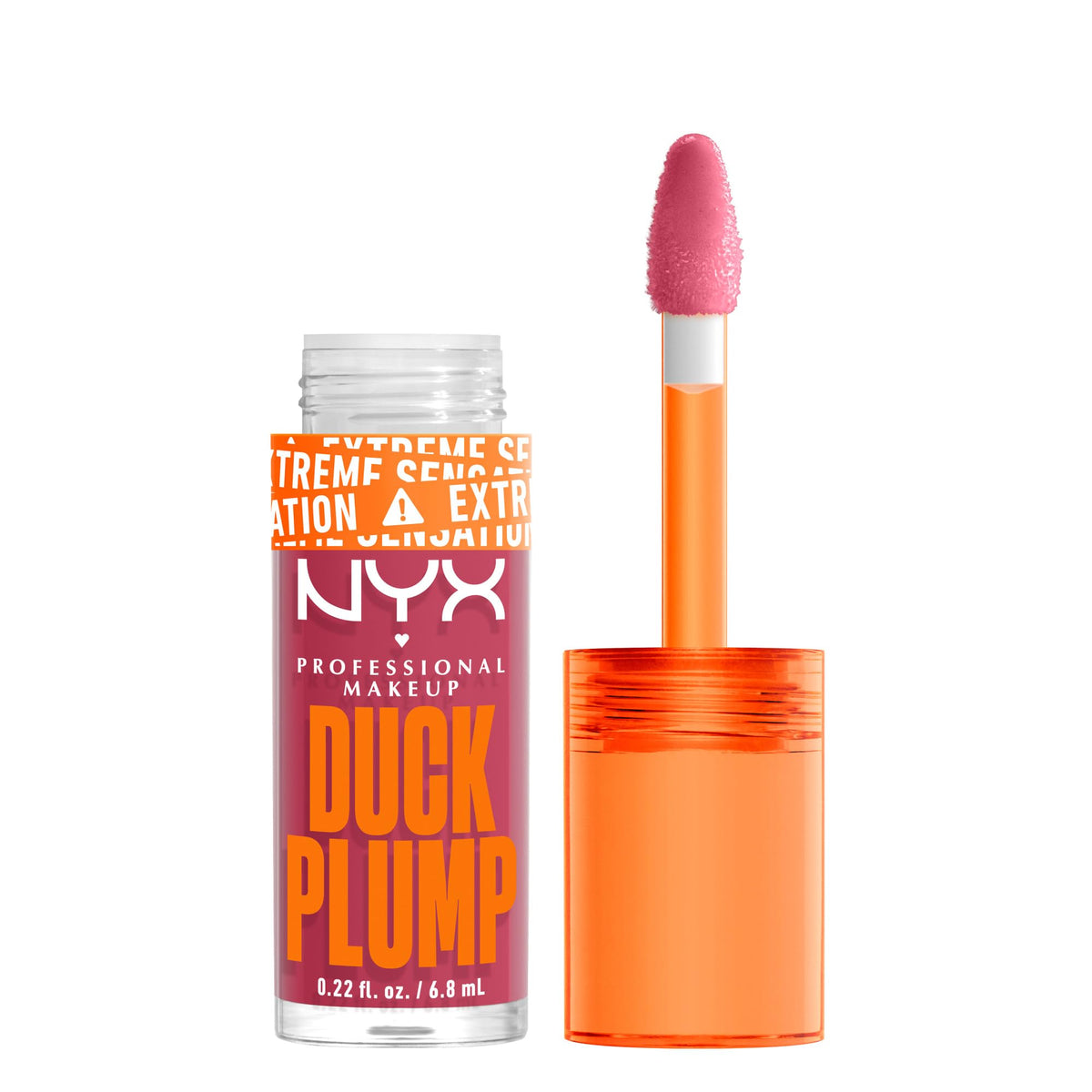 NYX PROFESSIONAL MAKEUP, Duck Plump High Pigment Lip Gloss, Plumping lip gloss, High pigment color, Vegan formula - Strike A Rose (Pink)