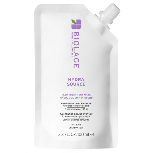 Biolage Hydrasource Deep Treatment Mask, Intense Hydration and Smoothing for Dry Hair, with Micro,filtered Aloe Vera and Fermented Hyaluronic Acid, Packaging May Vary, 100ml