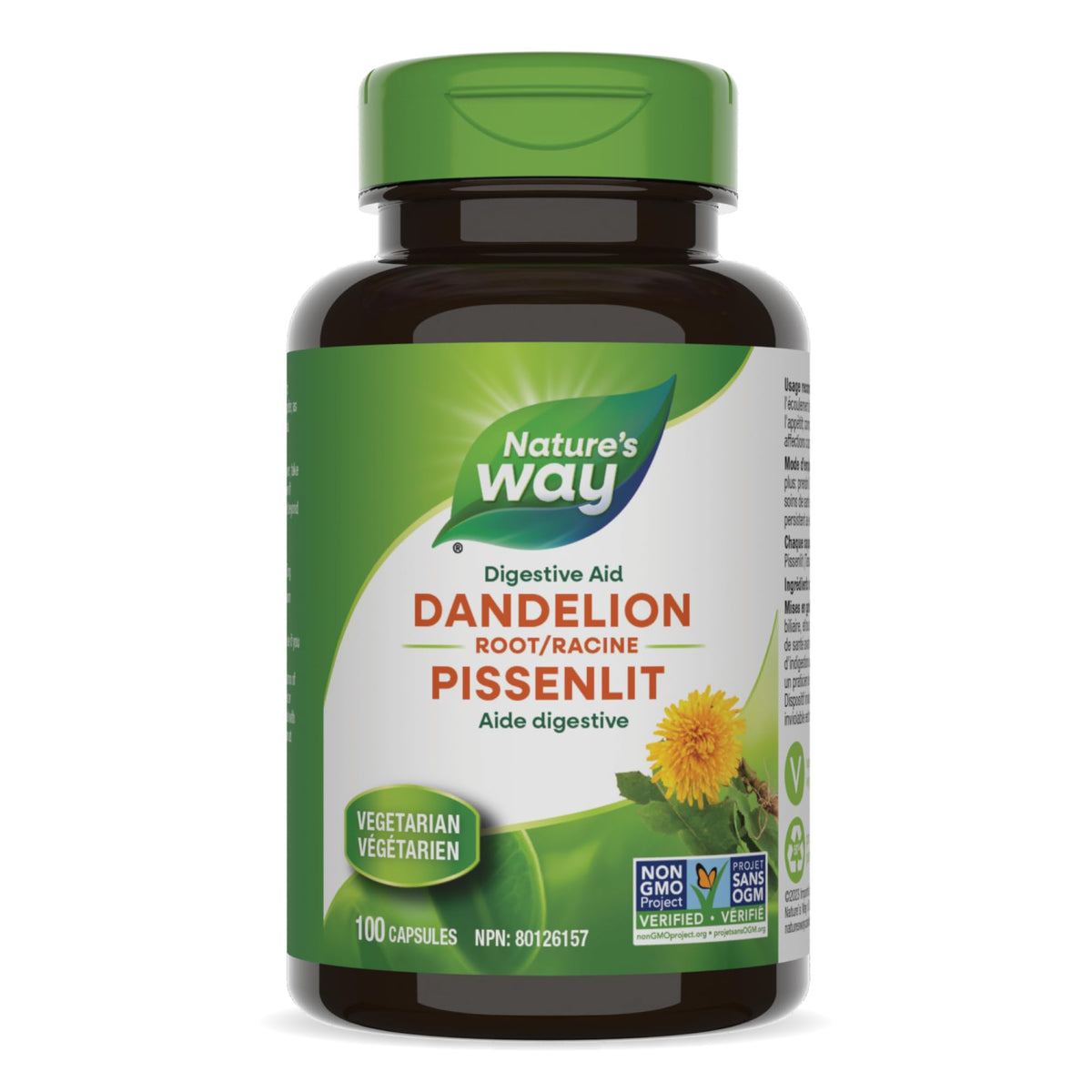 Nature’s Way Dandelion Root Supplement – Helps Stimulate Appetite, Support Digestion & Bile Flow – Diuretic & Mild Laxative – 525mg, Vegetarian, Non-GMO – 100 Capsules