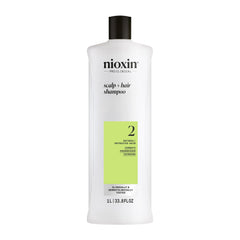 Nioxin Scalp + Hair Thickening System 2 Shampoo, For Natural Hair with Progressed Thinning, 33.8 fl oz (Packaging May Vary)