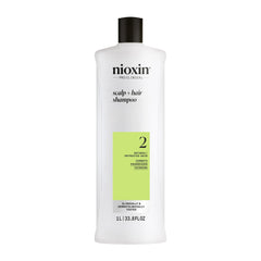 Nioxin Scalp + Hair Thickening System 2 Shampoo, For Natural Hair with Progressed Thinning, 33.8 fl oz (Packaging May Vary)