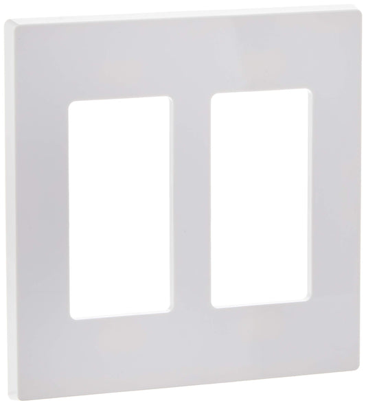 Leviton Decora 2-Gang Plus Screwless Wall Plate, 80309-0SW, White