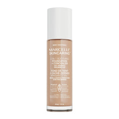 Marcelle Skincaring 2-in-1 Soothing Foundation + Concealer, Classic Ivory, with Hyaluronic Acid, Medium Coverage, Matte Finish, Oil-Free, Cruelty-Free, Fragrance-Free, Hypoallergenic, 30 mL