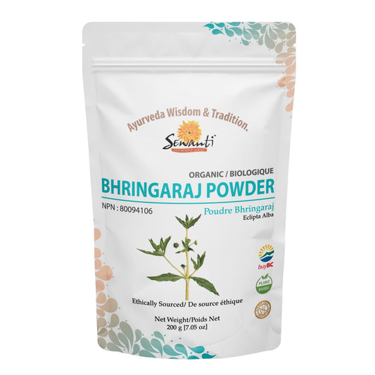 Organic Bhringaraj/Bhringraj Powder 200g/ NPN 80094106 / Eclipta Prostrata/For healthy hair, skin, and teeth