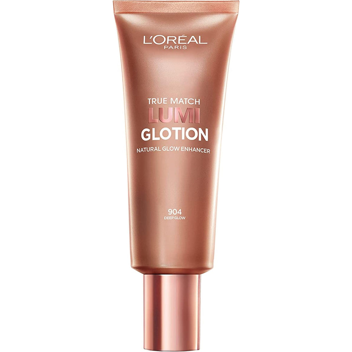 L’Oréal Paris True Match Lumi Glotion, Highlighter, Natural Glow Enhancer for Face & Body, Makeup, Instantly Hydrates and Illuminates Skin, Sheer Color Tint, Offers a Sunkissed Glow, 904 Deep, 40 mL