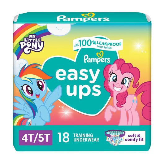 Pampers Easy Ups Training Underwear Girls, 4T-5T, 18 Count