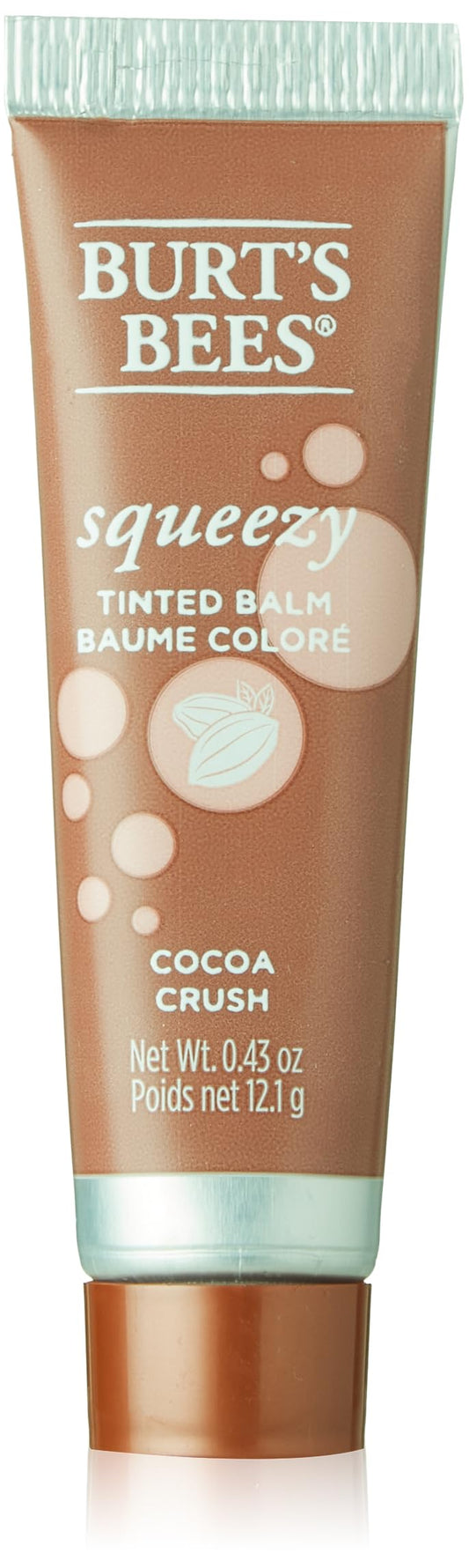 Burt's Bees Squeezy Tinted Lip Balm, Enriched With Beeswax and Cocoa Butter, Hydrating with a Hint of Natural Colour- Pack of 1 - Cocoa Crush