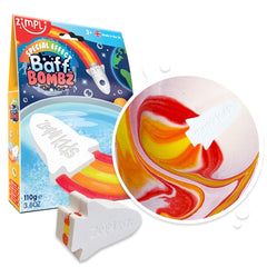 Zimpli Kids Baff Bombz - Rocket, Pack of 1 Bath Bomb! Rocket Shaped with a Colorful Special Effect Surprise! Biodegradable and Vegan Friendly!