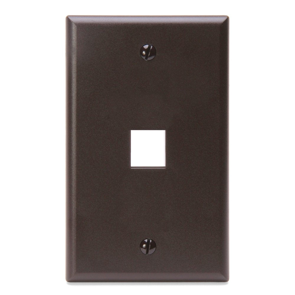 Leviton QuickPort Wallplate, Single Gang, 1-Port, 41080-1BP, Brown