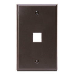 Leviton QuickPort Wallplate, Single Gang, 1-Port, 41080-1BP, Brown
