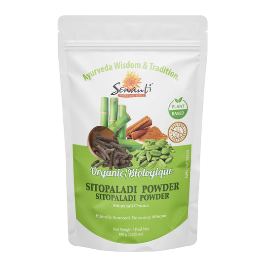 Sewanti Organic Sitopaladi Powder 100g/ NPN 80118254/ For Cough & Cold, Indigestion