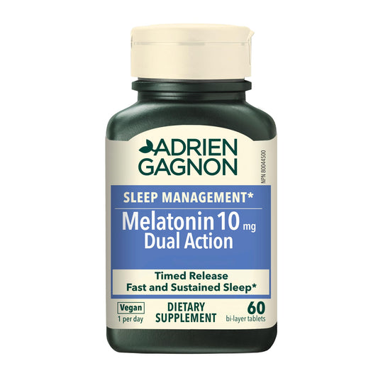 Adrien Gagnon - Melatonin 10 mg (Extra-Strength Dual Action Time-Release), Fast-Dissolving Natural Sleeping Aid, 60 Tablets