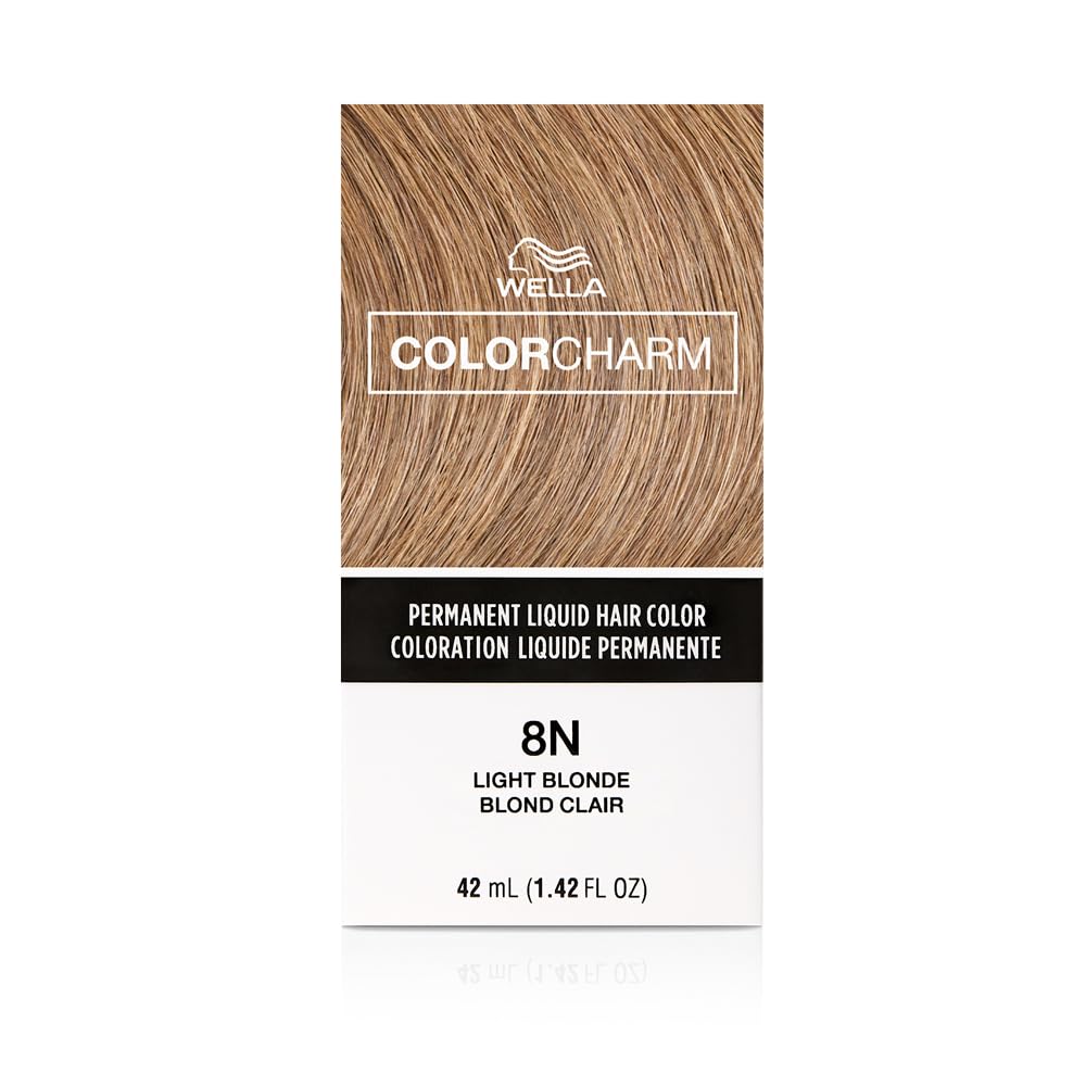 WELLA Color Charm Permanent Liquid Hair Color for Gray Coverage, 8N Light Blonde