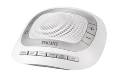 HoMedics SS-2025 White Noise Sound Machine | Portable Sleep Therapy for Home, Office, Baby & Travel | 6 Relaxing & Soothing Nature Sounds, Battery or Adapter Charging Options, Auto-Off Timer, Silver