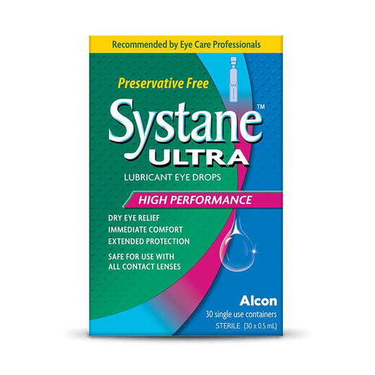 Systane Ultra Unidose Preservative Free Eye Drops for Dry Eye Relief, 30 Single Use Containers - 30 x 0.5 ml