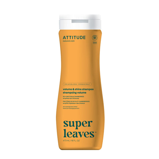 ATTITUDE Volume and Shine Hair Shampoo, Made in Canada, EWG Verified, For Thin Hair, Naturally Derived Ingredients, Vegan and Plant Based, Soy Protein And Cranberries, 473 mL