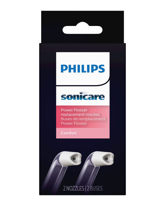 Philips Sonicare Power Flosser Comfort Tips, Compatible with Philips Sonicare Power Flosser Only, 2-Pack, HX3052/00