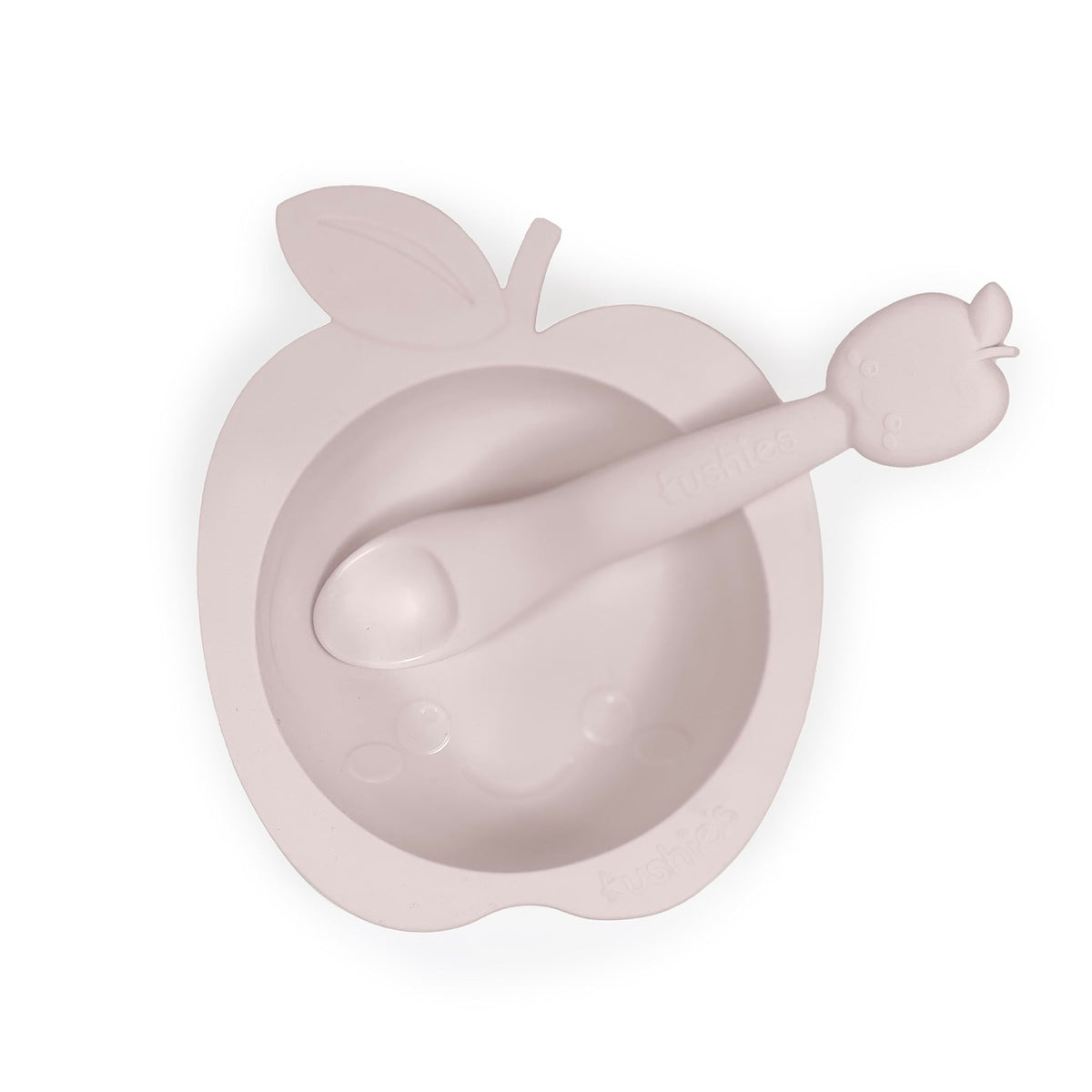 SILIBOWL + SPOON SET by Kushies Cute Silicone Bowl with Suction and Spoon Set for Babies, Toddlers, and Kids, Non-Slip, Dishwasher, Microwave, Freezer, and Oven Safe, BPA, PVC, and Phthalate Free - Pink