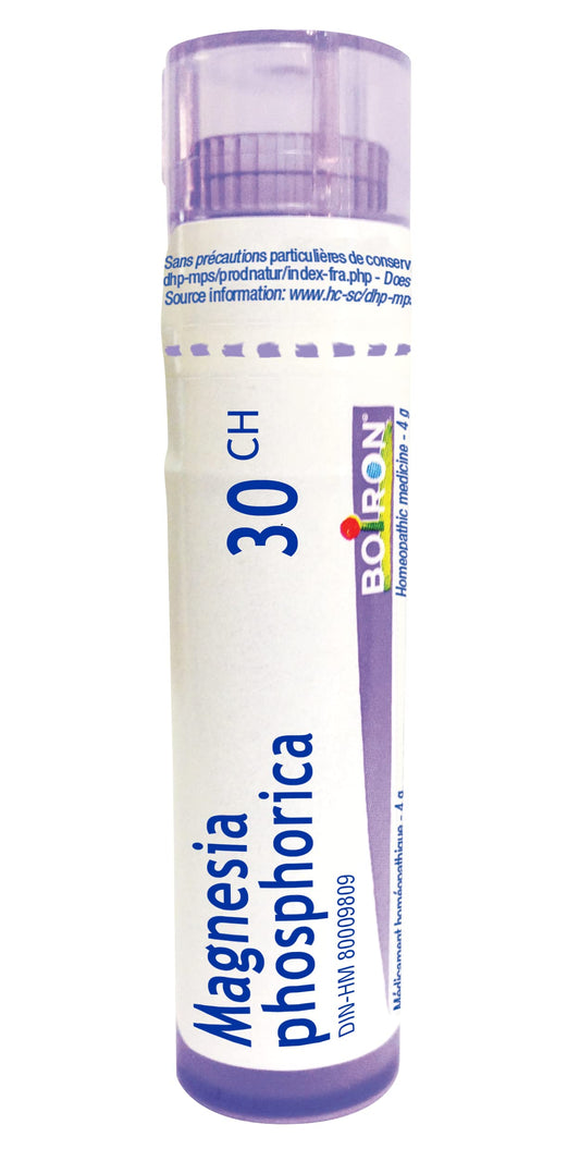 Boiron Magnesia phosphorica 30ch,Homeopathic medicine. Each tube contains 4 g (approximately 80 pellets)