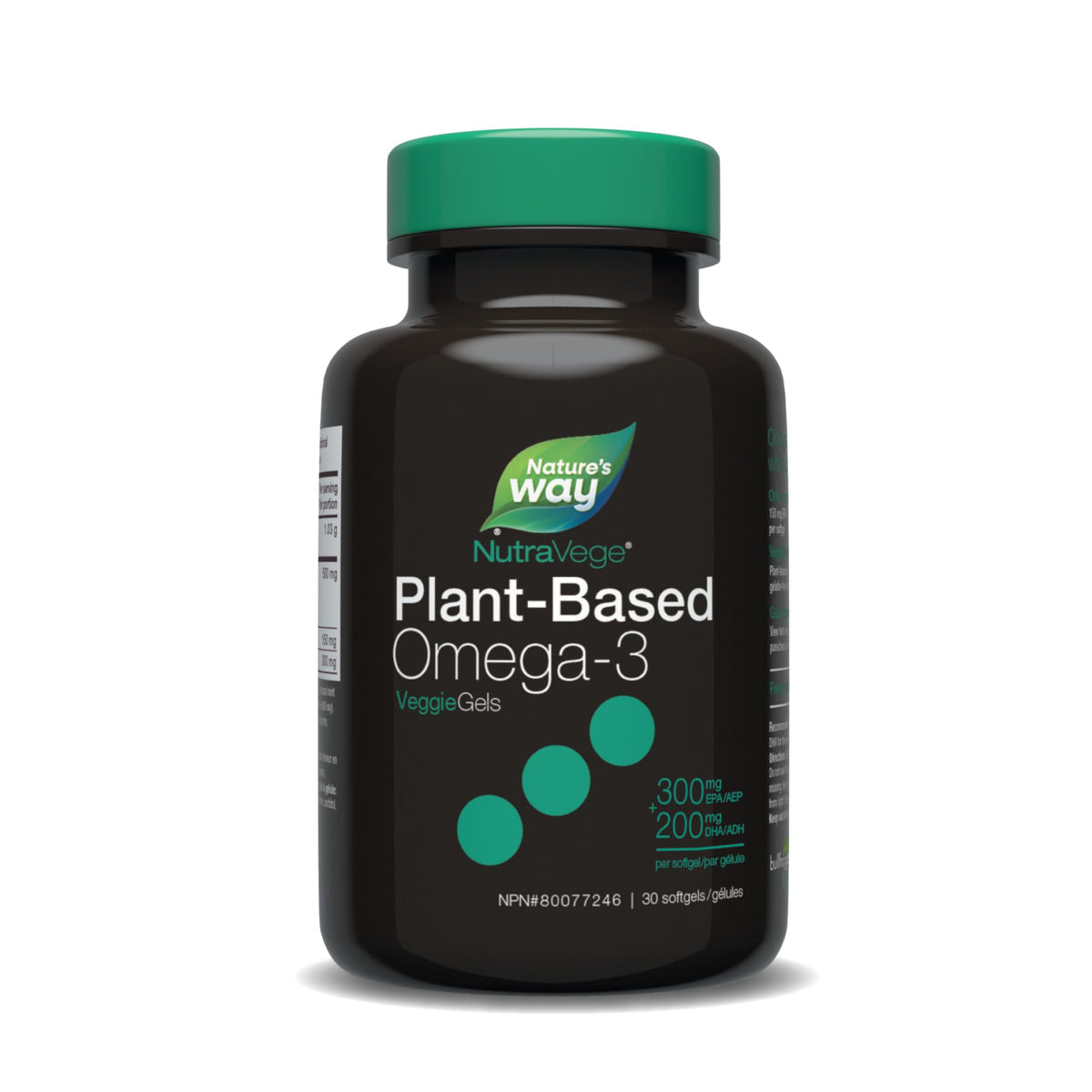 Nature's Way NutraVege Plant-Based Omega-3 VeggieGels – Vegan-Friendly Omega-3 Supplement with 300mg EPA+ 200mg DHA – Fresh Mint Flavour– Support Heart, Eyes and Brain Function in Adults, 30 Softgels