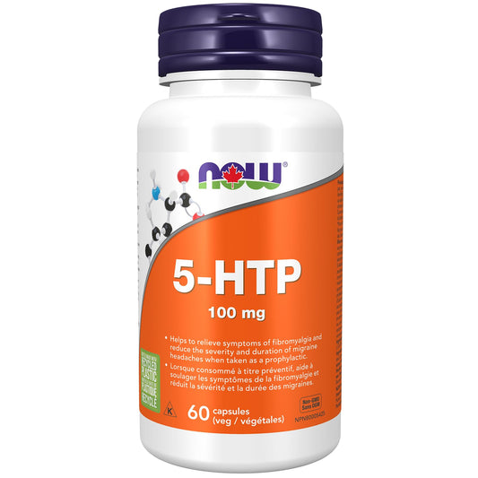 NOW Supplements, 5-HTP (5-hydroxytryptophan) 100 mg, Neurotransmitter Support, 60 Veg Capsules