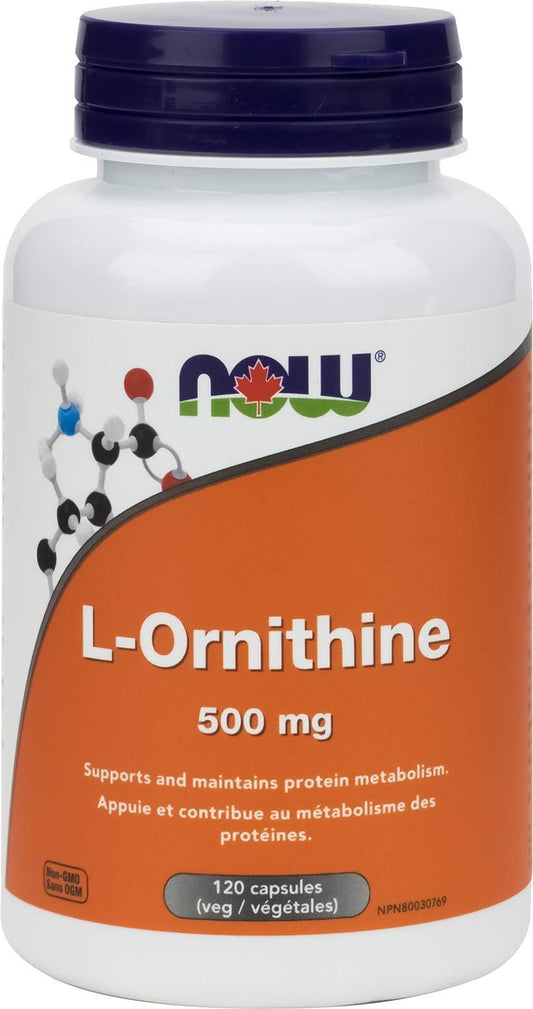 NOW Supplements L-Ornithine 500 mg Veg Capsules, 120 Tablets
