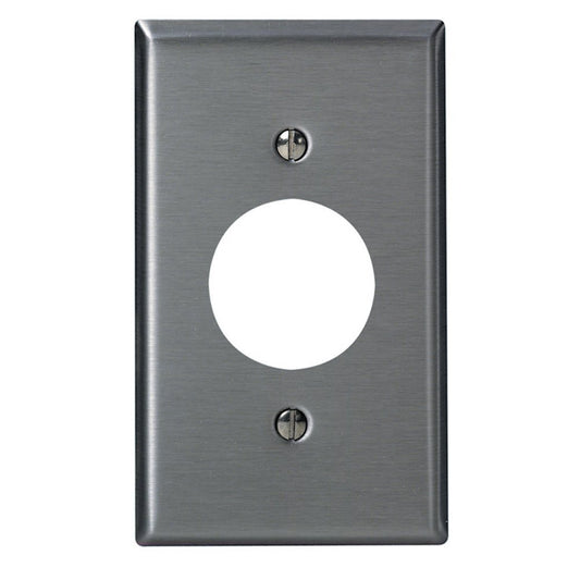 Leviton 1-Gang, Single 1.406-Inch Hole Device Receptacle Wallplate, Standard Size, Device Mount, Stainless Steel, 84004-40