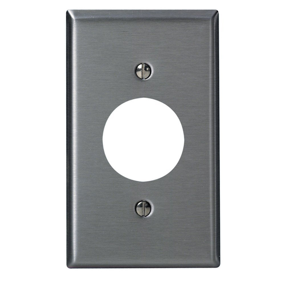 Leviton Wallplate Device Receptacle, 1-Gang, Single 1.406-Inch Hole, Standard Size, 84004-040, Stainless Steel