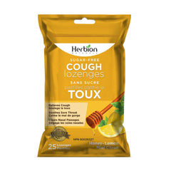 Herbion Naturals Sugar-Free Cough Lozenges with Natural Honey Lemon Flavour, 25 Lozenges, Relieves Cough and Nasal Congestion, Soothes Sore Throat, For Adults and Children 12 years & above, Pack of 1