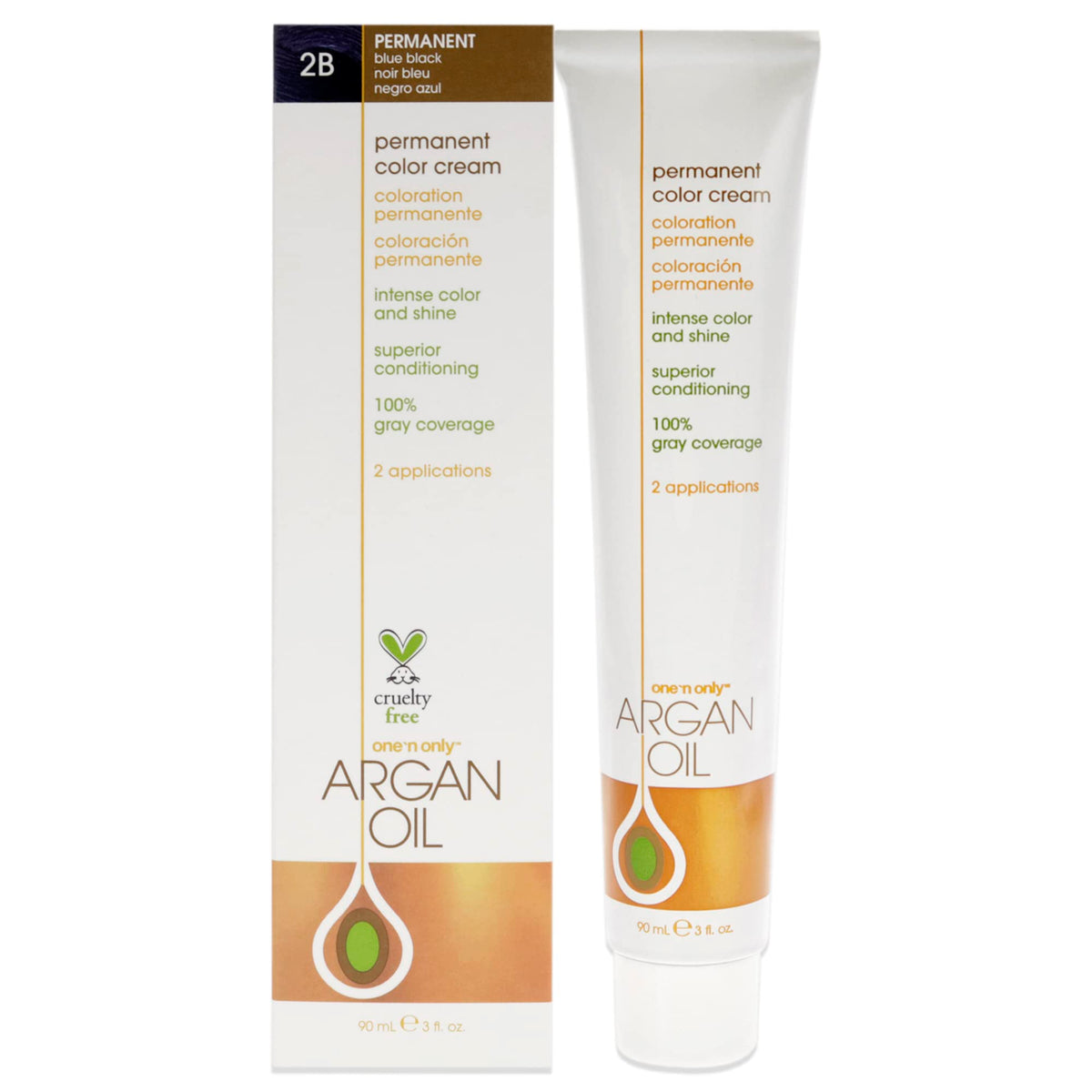 One n Only Argan Oil Permanent Color Cream - 2B Blue Black Hair Color Unisex 3 oz