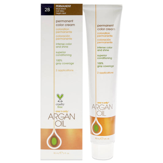 One n Only Argan Oil Permanent Color Cream - 2B Blue Black Hair Color Unisex 3 oz