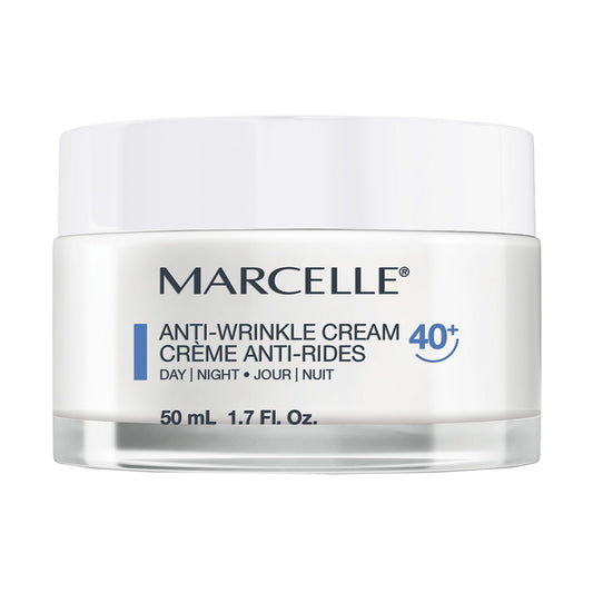 Marcelle Anti-Wrinkle Cream 40+, Day & Night, Anti-Aging Cream with Collagen and Elastin, Reduces Fine Lines & Wrinkles, Restores Radiance, Fragrance-Free, Hypoallergenic, Cruelty-Free, 50 mL