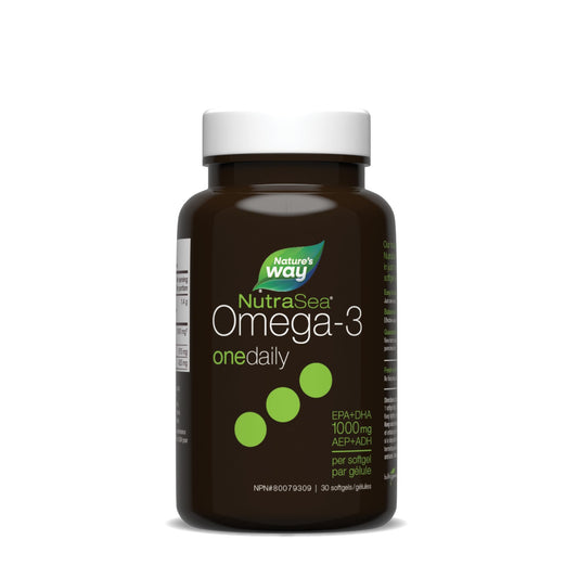 Nature's Way NutraSea One Daily Omega 3 High Potency Softgels Supplement with Fish Oil – Fresh Mint Flavour – Heart & Brain Support for Adults and Kids Ages 6+ – EPA & DHA, 30 Softgels