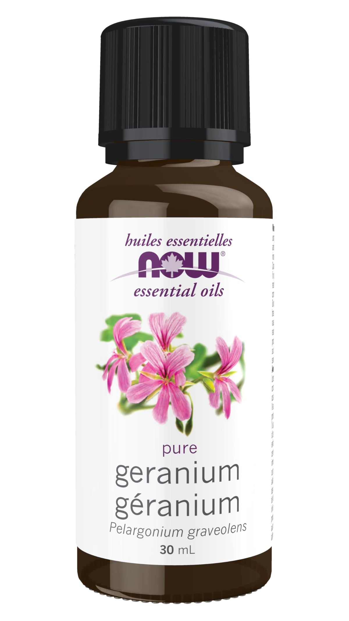 NOW Essential Oils, Geranium Oil, Soothing Aromatherapy Scent, Steam Distilled, 100% Pure, Vegan, Child Resistant Cap, 30ml