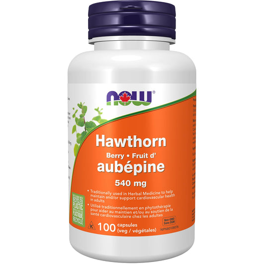 NOW Supplements Hawthorn Berry 540mg Capsules, 100 Count