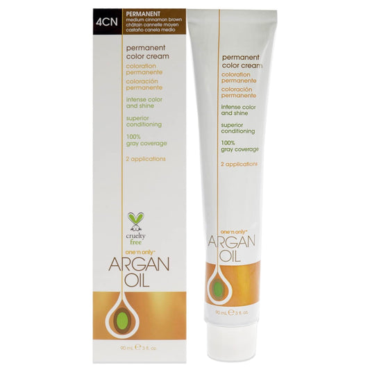 One n' Only One n Only Argan Oil Permanent Color Cream - 4CN Medium Cinnamon Brown Hair Color Unisex 3 oz