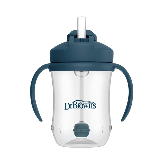 Dr. Brown’s Milestones Baby’s First Straw Cup, Training Cup with Weighted Straw, 9oz / 270mL