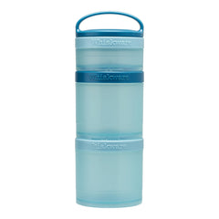 Whiskware Stackable Snack Containers for Kids and Toddlers, 3 Stackable Snack Cups for School or Travel, Blue/Blue/Blue