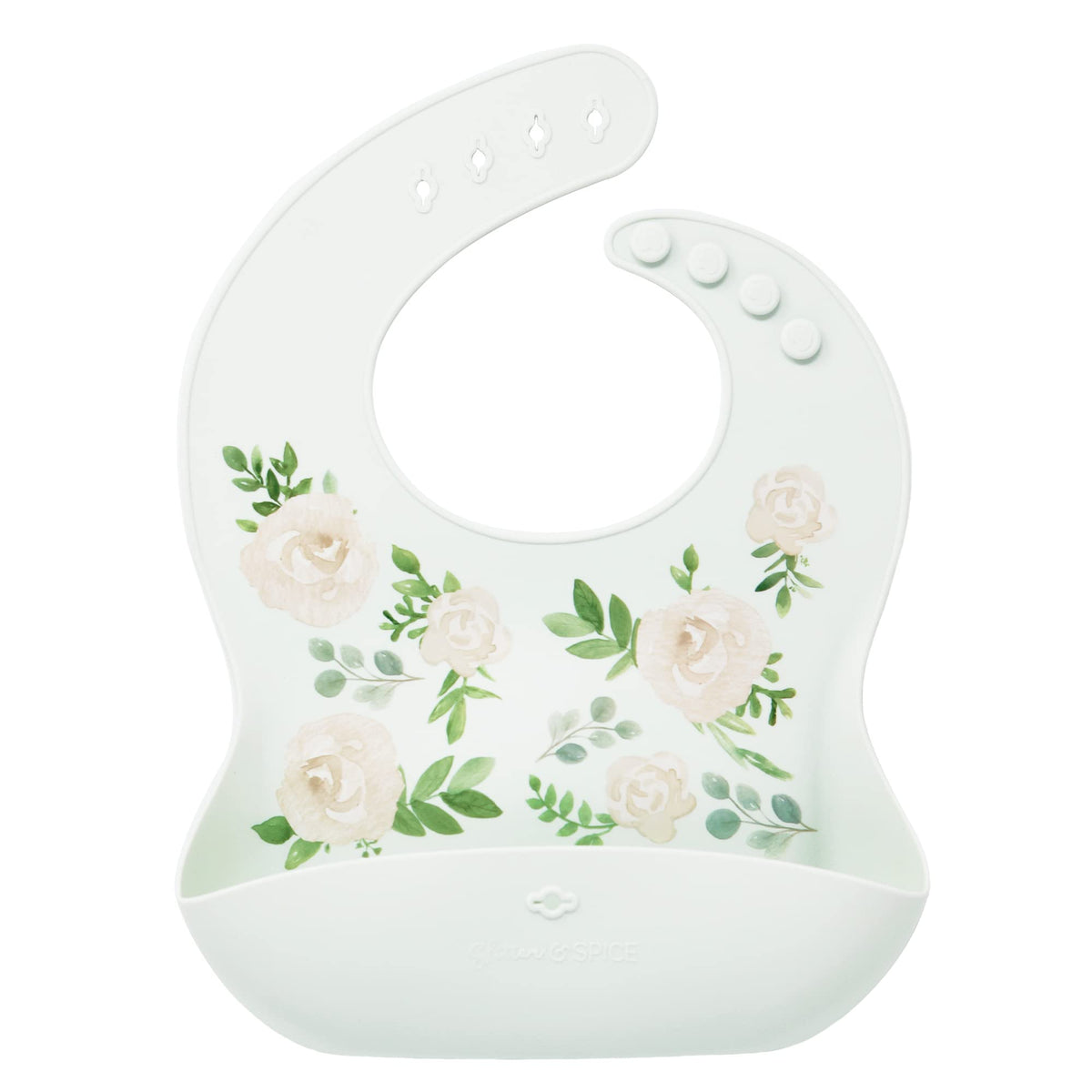 Glitter & Spice Silicone Food Bib - Vintage Floral