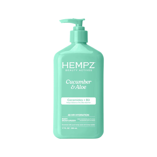 HEMPZ Body Lotion - Cucumber & Aloe Herbal Limited Edition Daily Moisturizing Cream, Shea Butter, Aloe, Cucumber Extract Body Moisturizer - Skin Care Products, Hemp Seed Oil - 17 Fl Oz