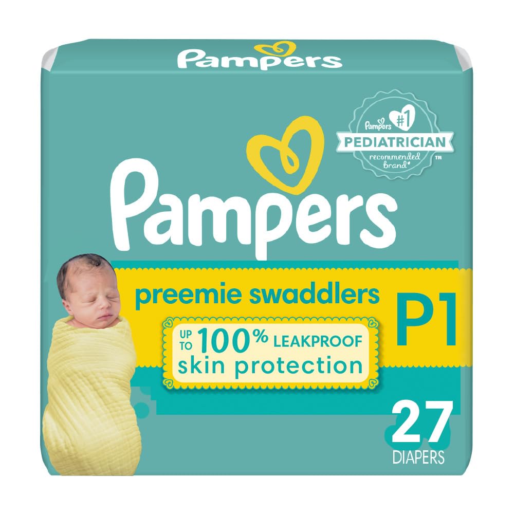 Pampers Newborn Diapers Size Preemie 2.7 kg - Pampers Swaddlers Disposable Baby Diapers, 27 Count, Jumbo Pack