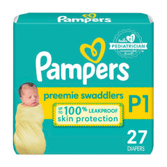 Pampers Newborn Diapers Size Preemie 2.7 kg - Pampers Swaddlers Disposable Baby Diapers, 27 Count, Jumbo Pack