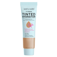 wet n wild Bare Focus Tinted Hydrator Matte Natural Finish, Oil-Free Tinted Face Moisturizer Makeup, Hyaluronic Acid, Squalane, Sheer To Medium Coverage – Medium Tan