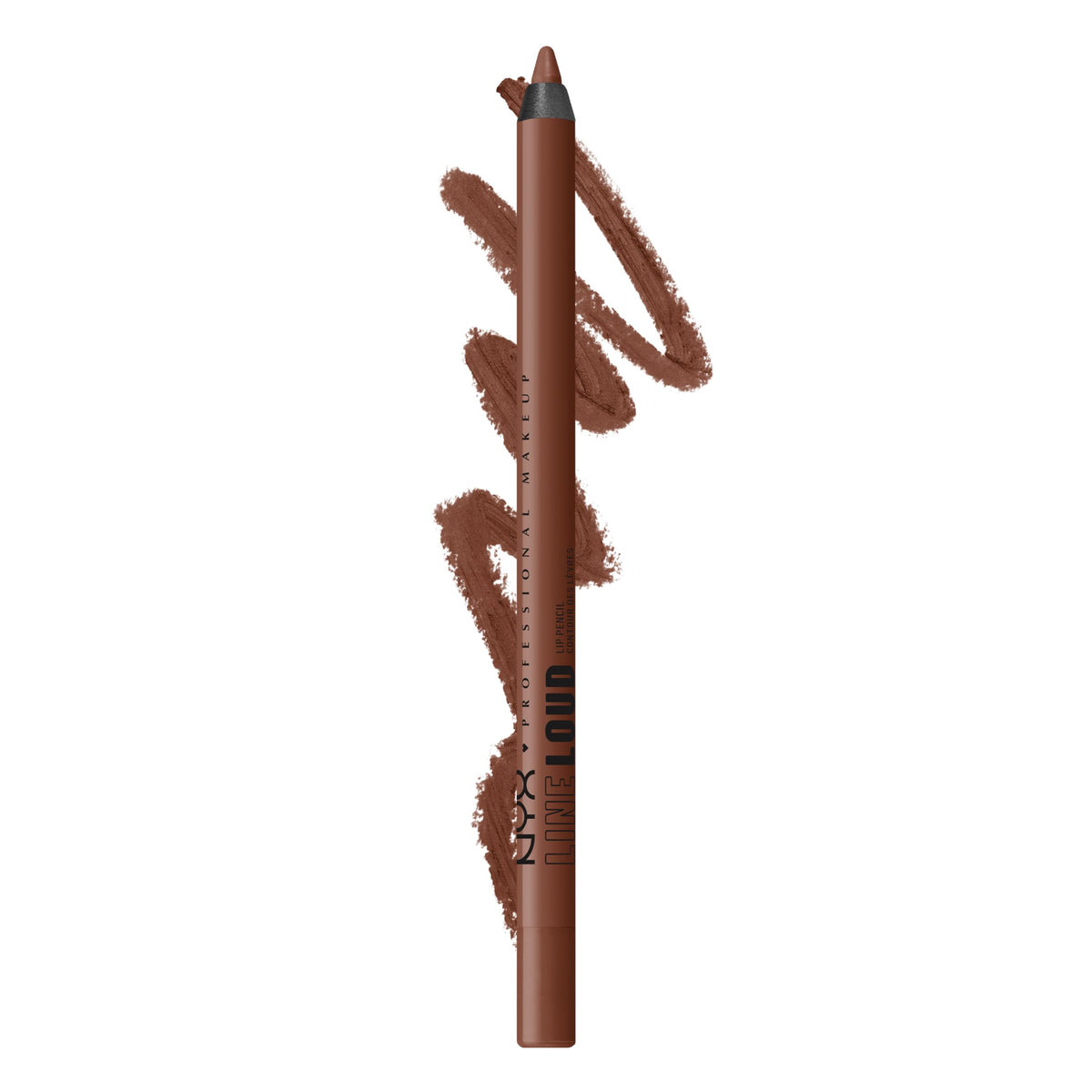 NYX PROFESSIONAL MAKEUP, Line Loud, Waterproof Lip Pencil, Infused with Vitamin E, Vegan Formula - No Equivalent (Brown)