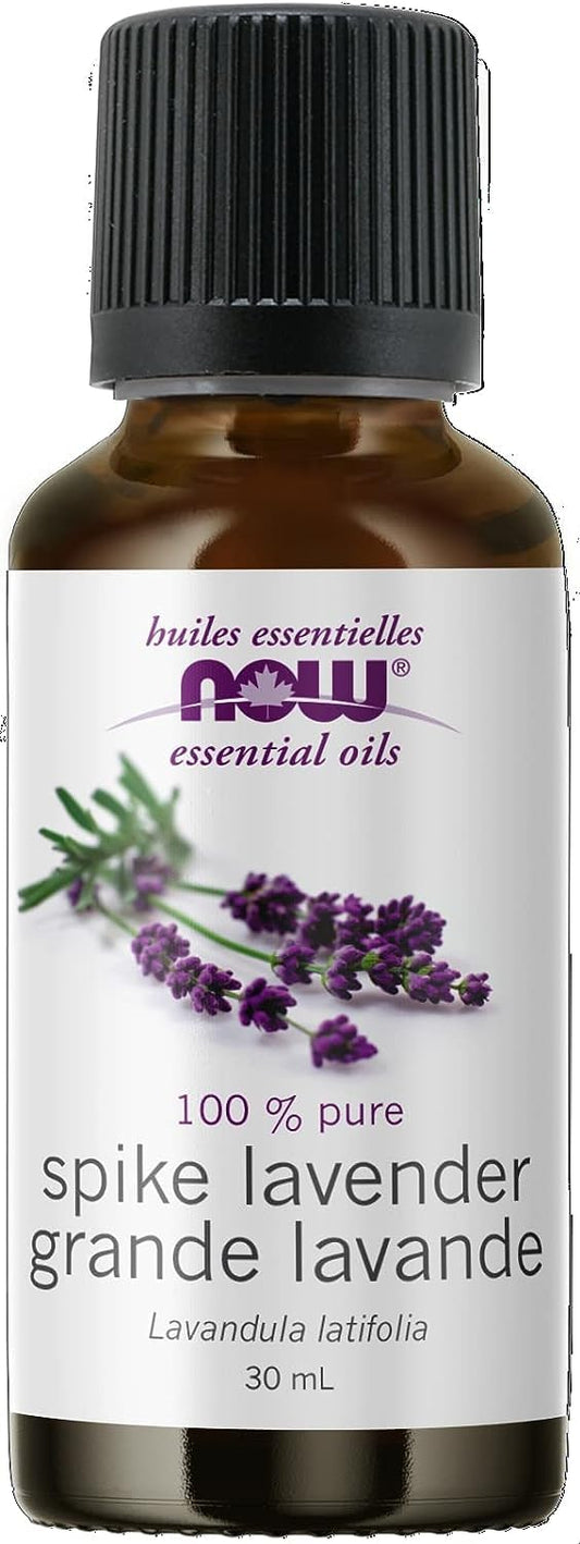 NOW Essential Oils, Spike Lavender, Floral Aromatherapy Scent, Steam Distilled, 100% Pure, Vegan, Child Resistant Cap, 30ml